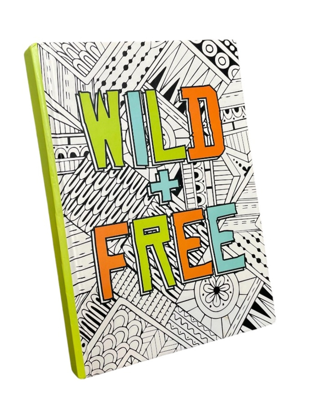 Wild + Free 160 Lined Pages Geometric Graffiti Print Journal Notebook